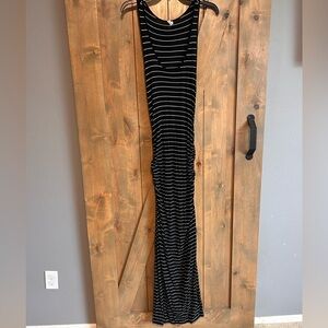 Rip Curl Black and White stripe Bodycon Maxi Dress